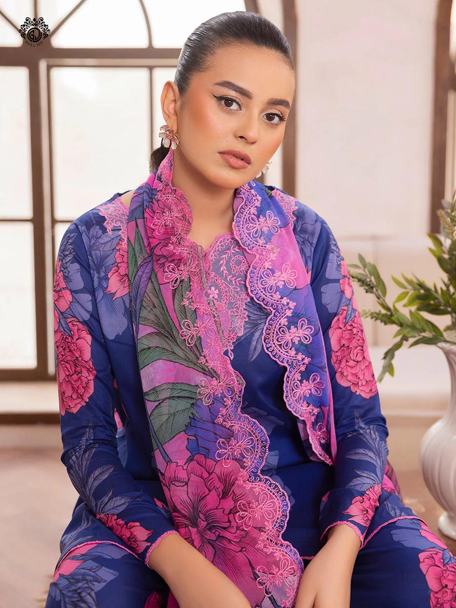 Pakistani Ziva by Gulljee Digital Printed Lawn Unstitched Three Piece - Rhino