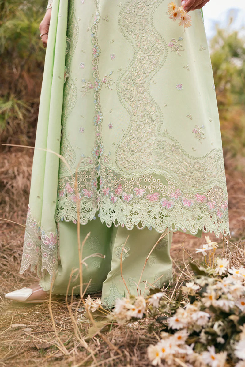 Pakistani Qalamkar Embroidered Unstitched Luxury Lawn Three Piece - Meline