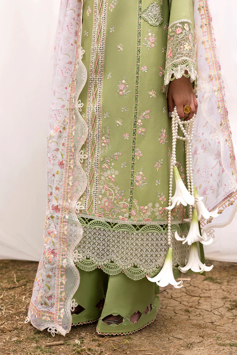 Pakistani Qalamkar Embroidered Unstitched Luxury Lawn Three Piece - Lovisa