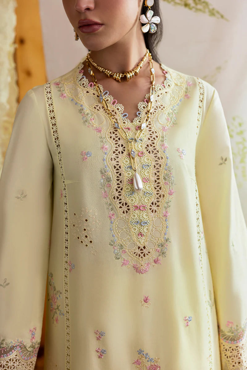 Pakistani Qalamkar Embroidered Unstitched Luxury Lawn Three Piece - Keva