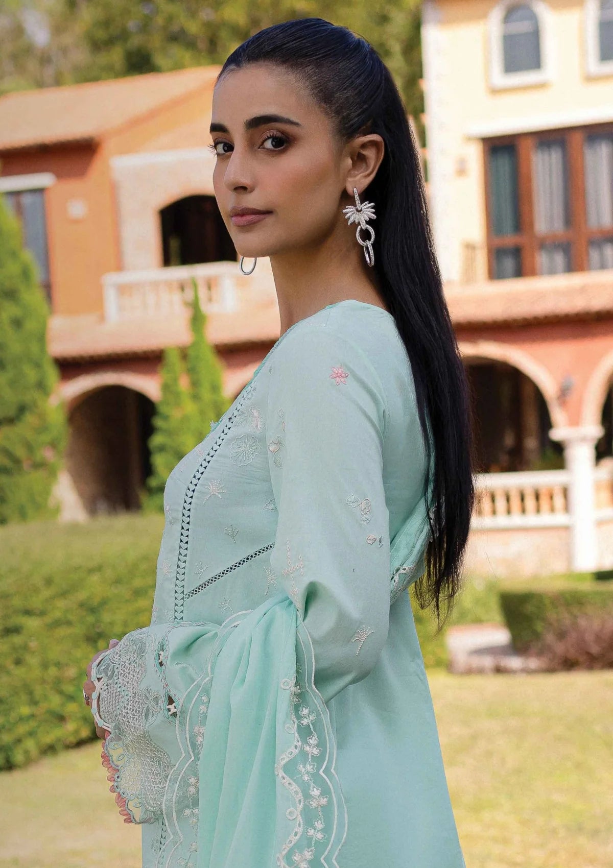 Pakistani Qline by Qalamkar Embroidered Lawn Unstitched Three Piece - Helen