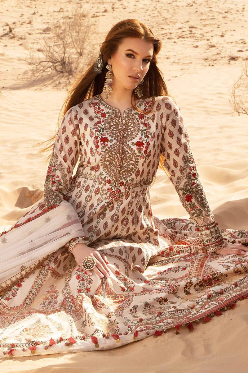 Pakistani Maria B Unstitched Lawn Premium Three Piece - Oasis