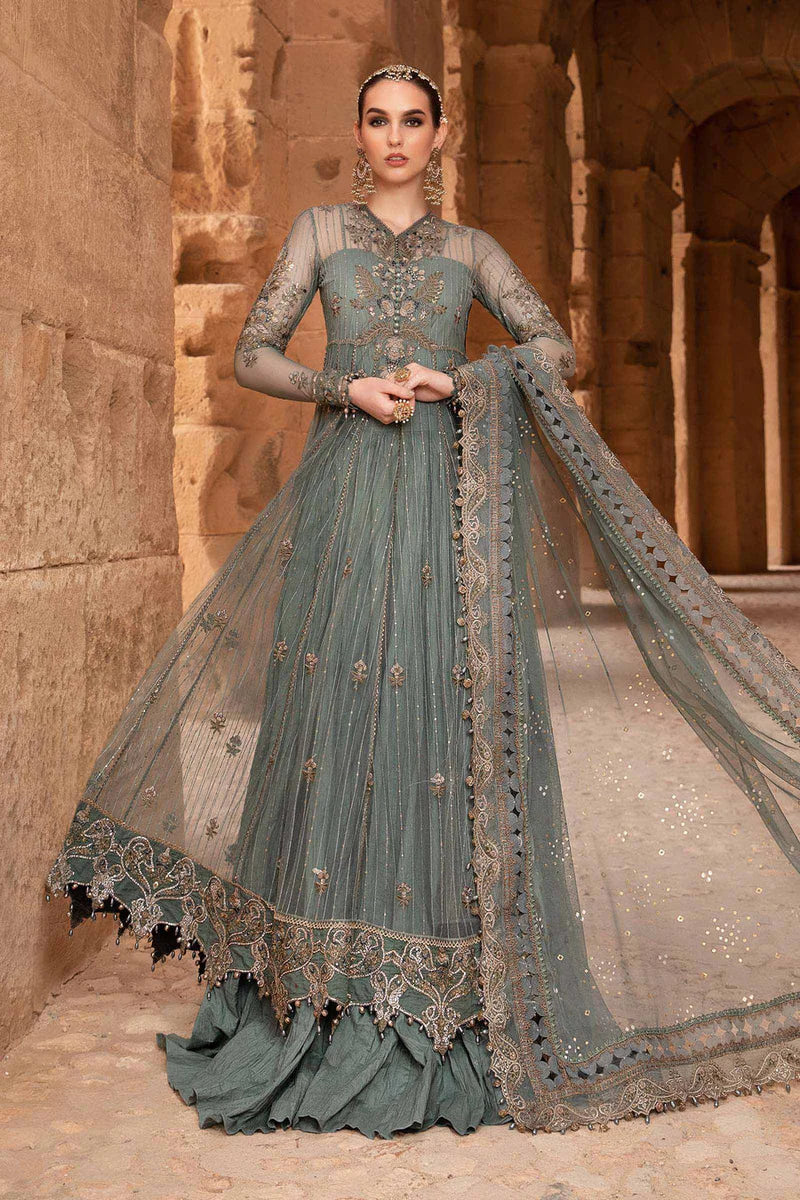 Pakistani Maria B Unstitched Lawn Premium Three Piece - Warm Grey