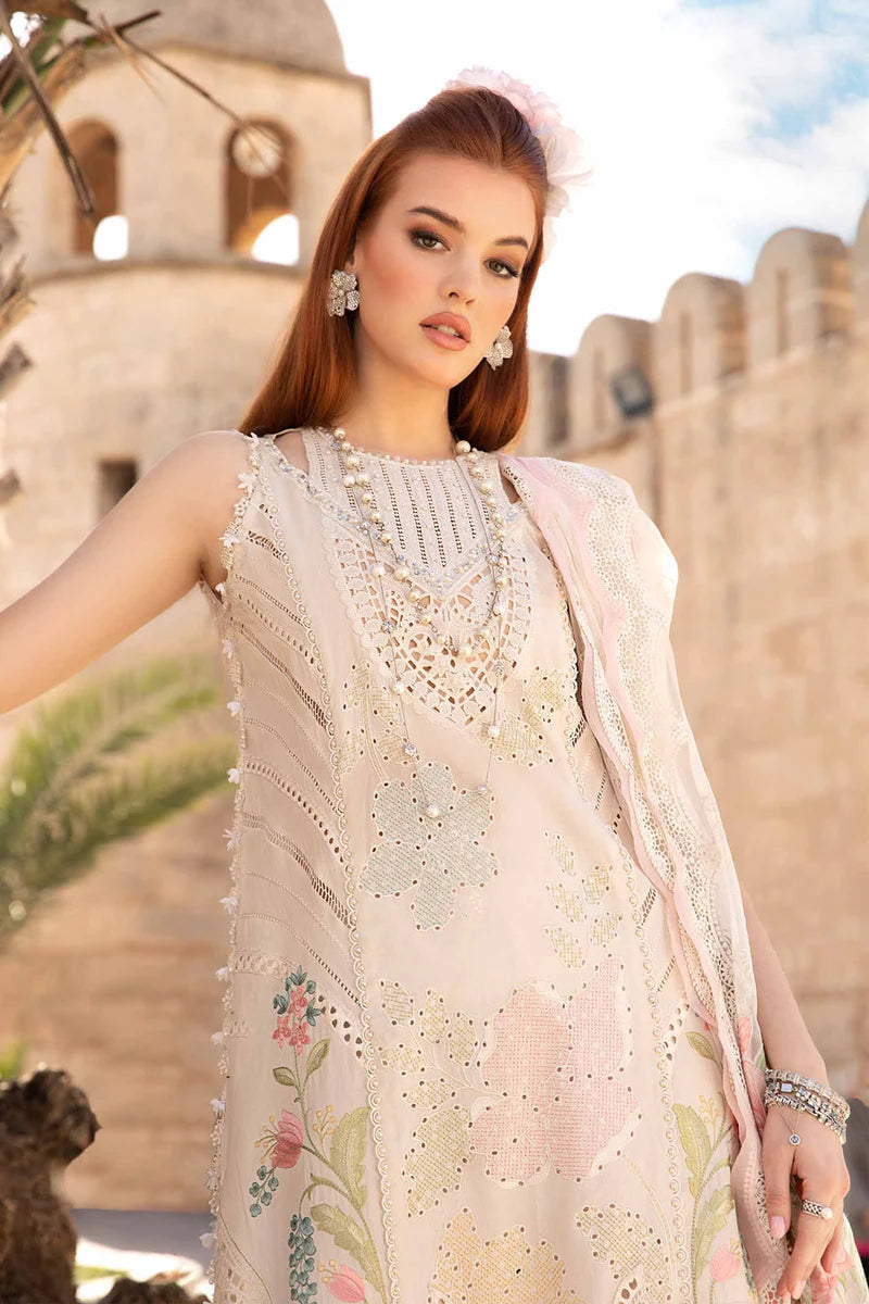 Pakistani Maria B Unstitched Lawn Premium Three Piece - Desert Sand