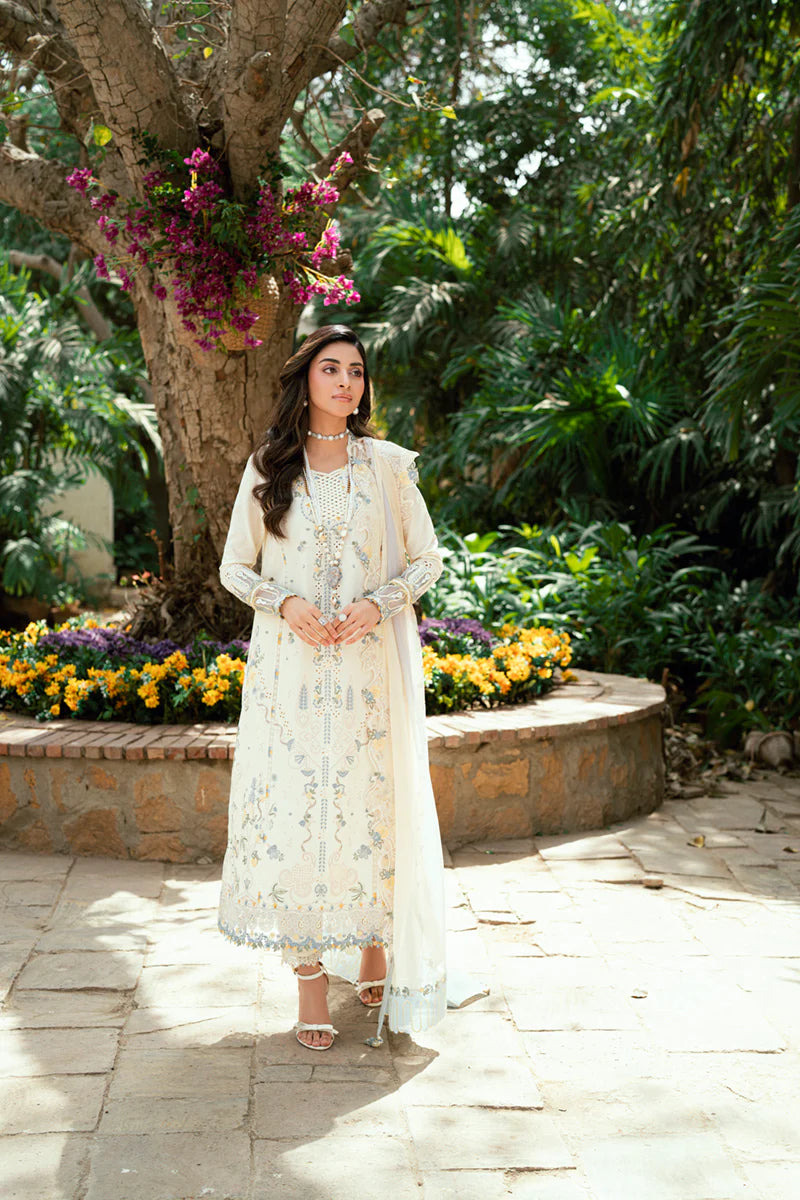 Pakistani Qalamkar Luxury Lawn Embroidered Unstitched Three Piece - Adeena