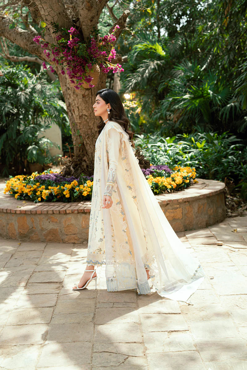 Pakistani Qalamkar Luxury Lawn Embroidered Unstitched Three Piece - Adeena