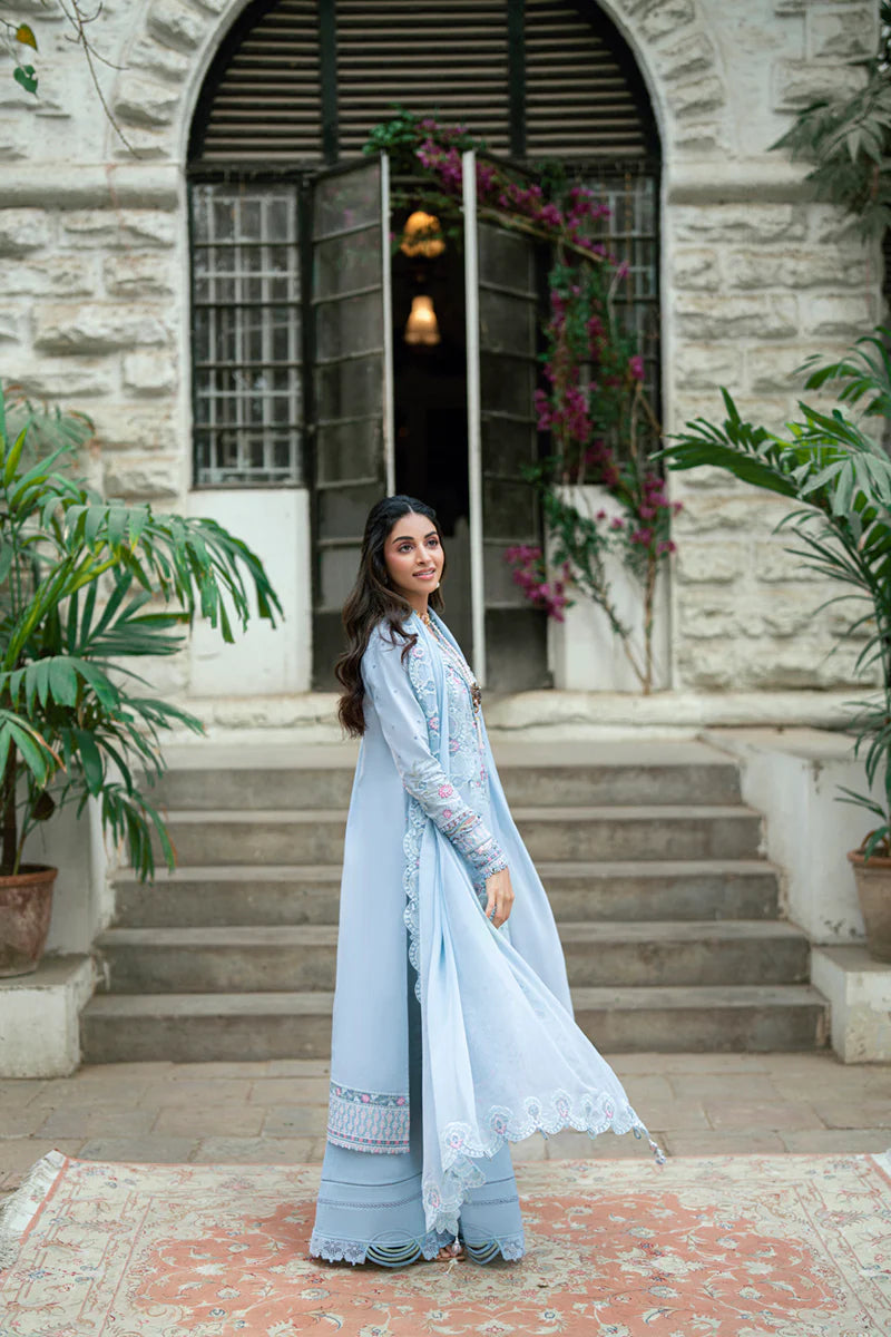 Pakistani Qalamkar Luxury Lawn Embroidered Unstitched Three Piece - Zarish