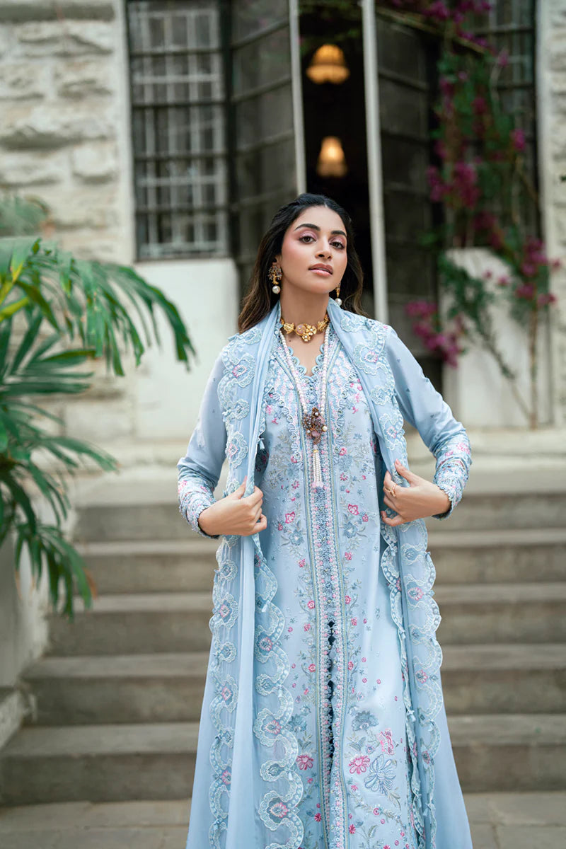Pakistani Qalamkar Luxury Lawn Embroidered Unstitched Three Piece - Zarish