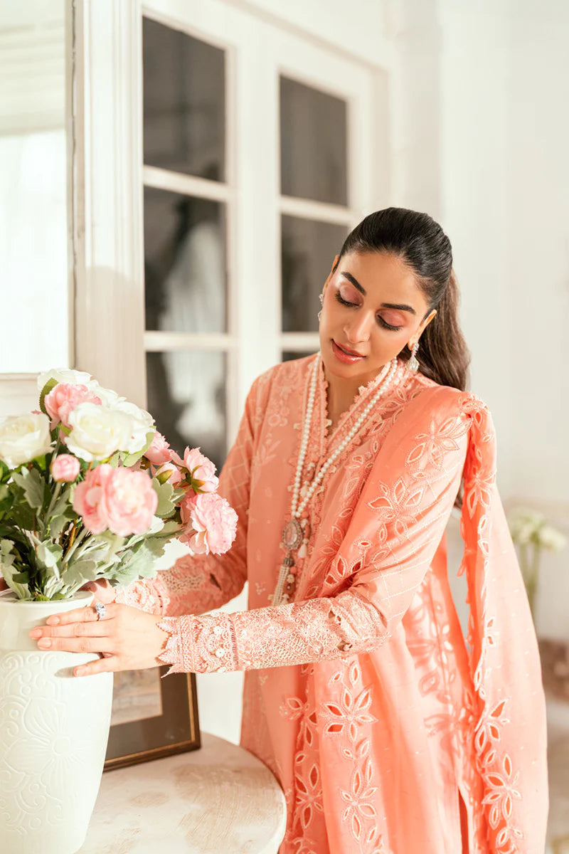 Pakistani Qalamkar Luxury Lawn Embroidered Unstitched Three Piece - Jafa