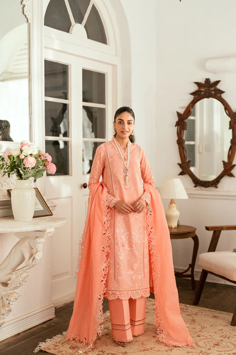 Pakistani Qalamkar Luxury Lawn Embroidered Unstitched Three Piece - Jafa