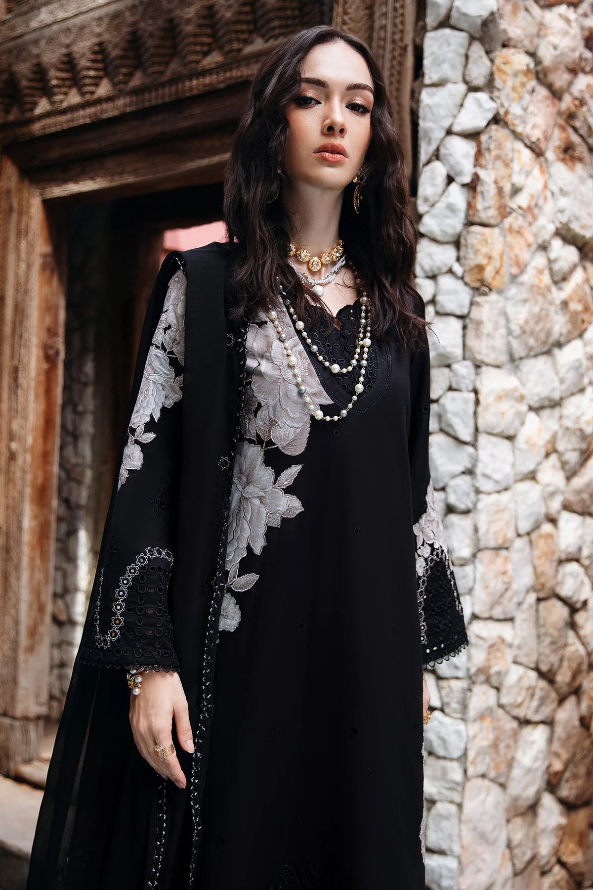 Pakistani Charizma Embroidered Lawn Unstitched Three Piece - Midnight Moss