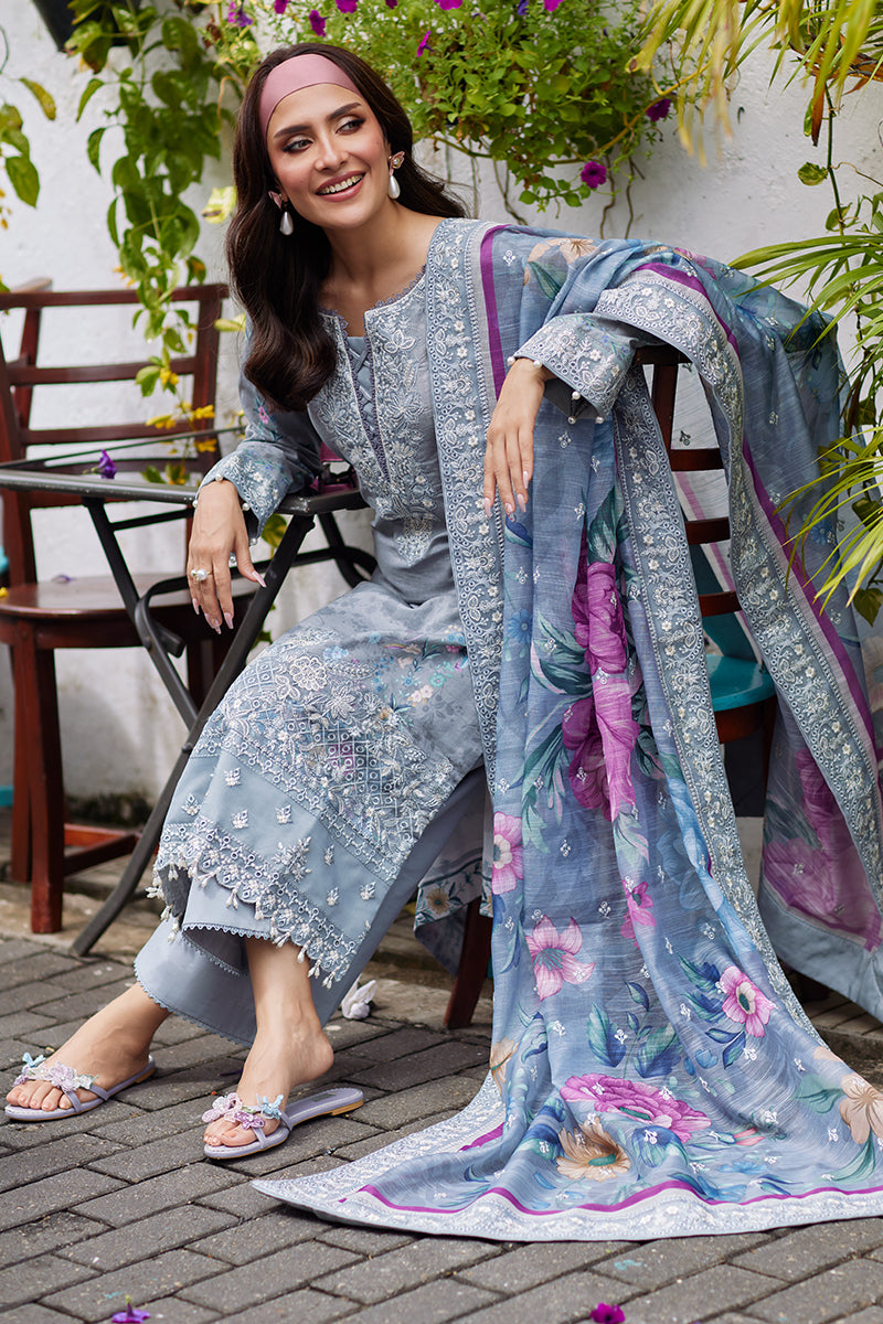 Pakistani Gulaal Luxury Lawn Unstitched Three Piece - Oslo Grey