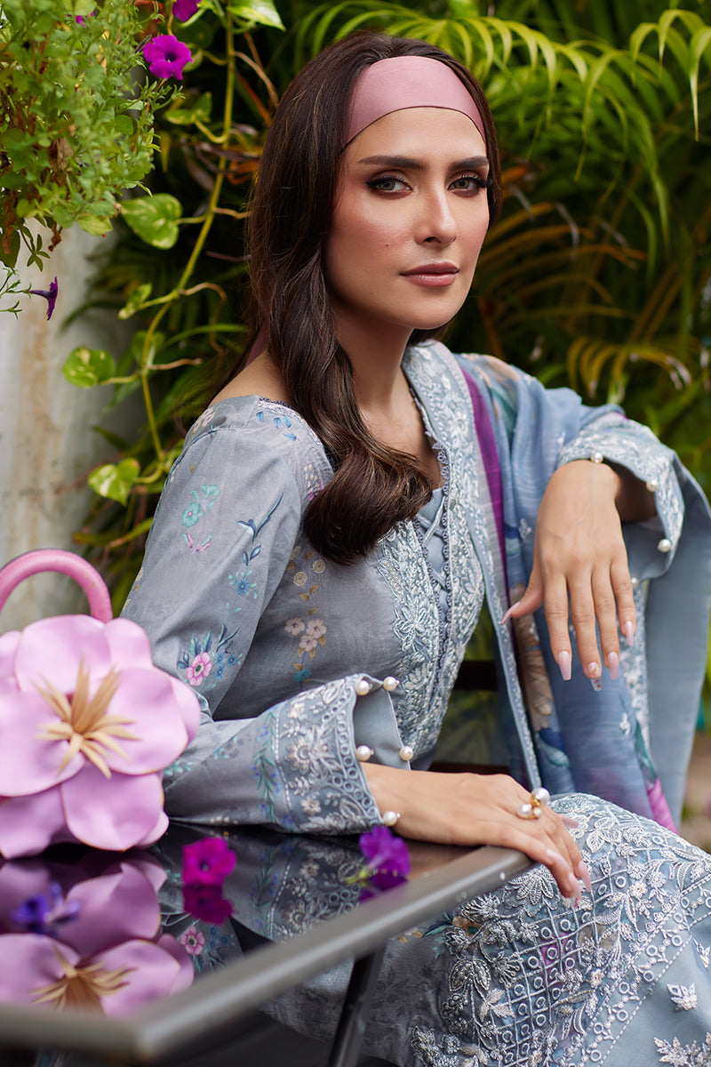 Pakistani Gulaal Luxury Lawn Unstitched Three Piece - Oslo Grey