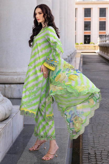 Pakistani Charizma Aga E Nou Embroidered Lawn Unstitched Three Piece - Avocado