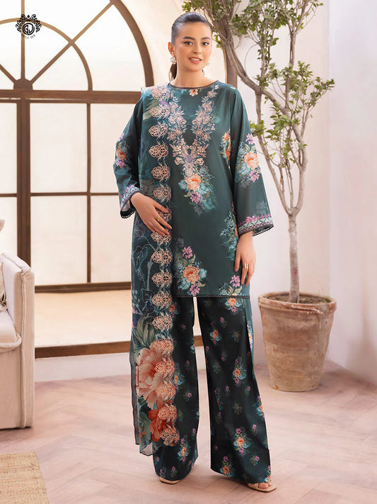 Pakistani Ziva by Gulljee Digital Printed Lawn Unstitched Three Piece - Raven