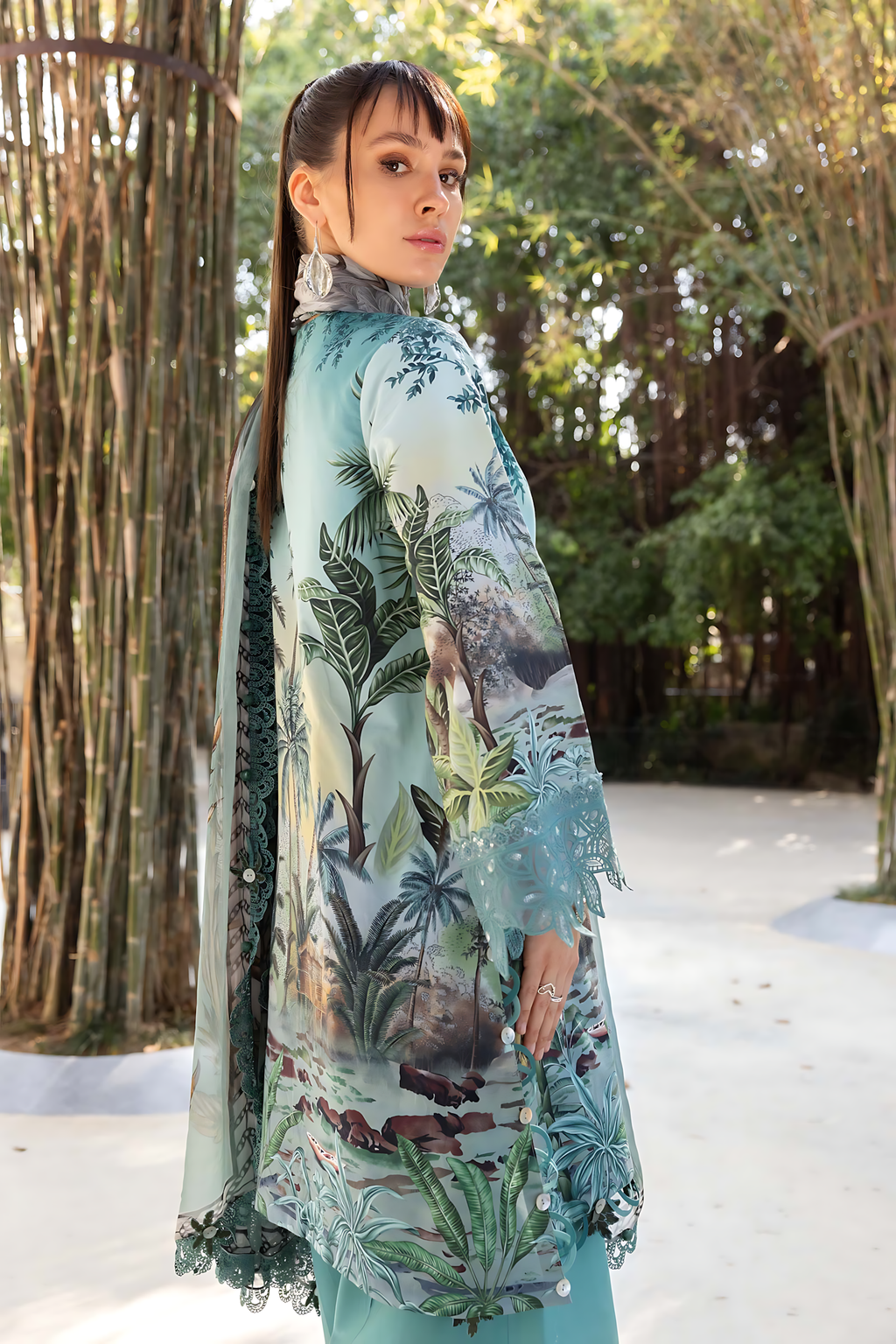 Pakistani M.Print by Maria B Lawn Unstitched Three Piece - Sea Green