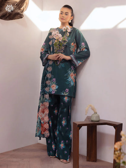 Pakistani Ziva by Gulljee Digital Printed Lawn Unstitched Three Piece - Raven