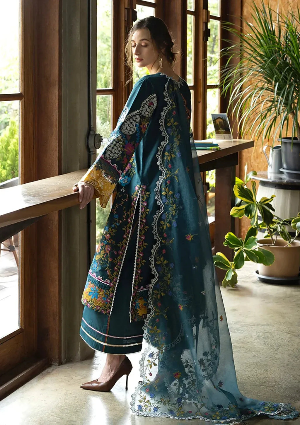 Pakistani Eastern Lawn Three Piece Suit - Blue