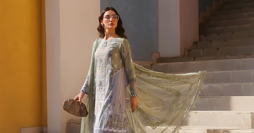 Pakistani Maria B Luxury Lawn Unstitched Three Piece - Sandstone