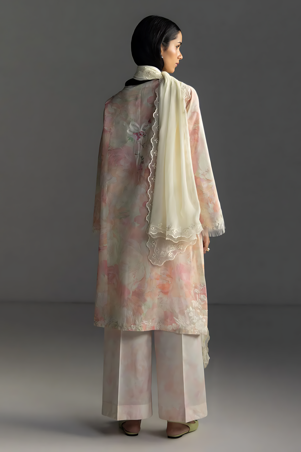 Pakistani Zara Shahjahan Coco Lawn Unstitched Three Piece - Pale Taupe