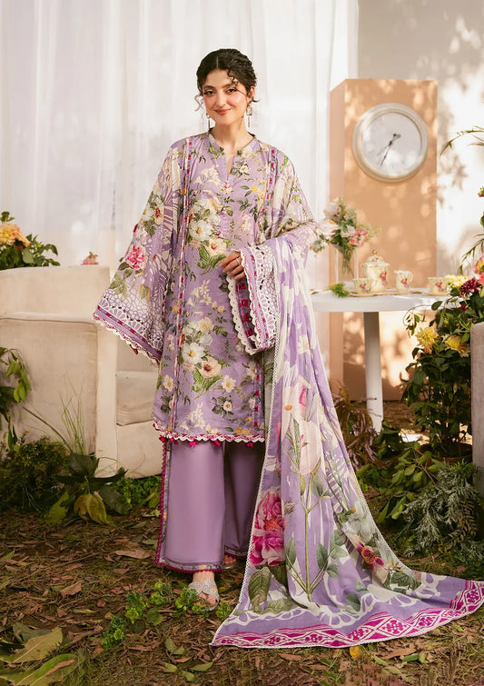 Pakistani Elaf Premium Digital Printed Unstitched Lawn Three Piece - Lilabelle