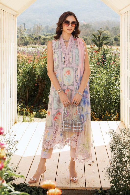Pakistani Maria B Printed Unstitched Lawn Premium Three Piece - Pink