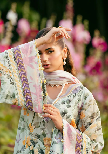 Pakistani Elaf Premium Digital Printed Unstitched Lawn Three Piece - Elaris