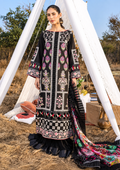 Pakistani Asifa & Nabeel Unstitched Three Piece - Black