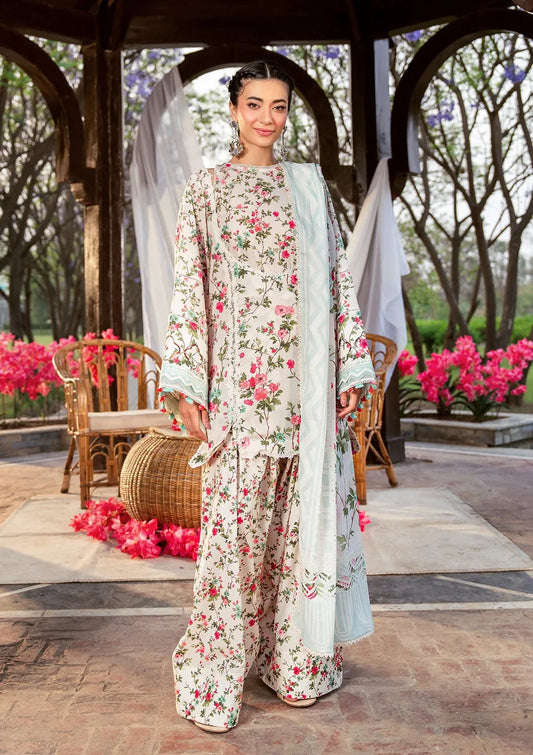 Pakistani Elaf Premium Digital Printed Unstitched Lawn Three Piece - Day Bloom