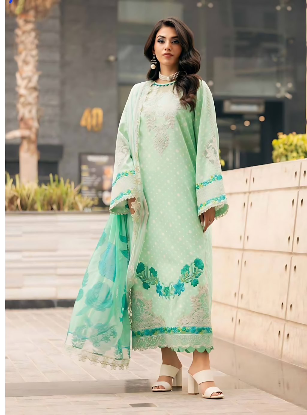 Pakistani Charizma Swiss Miss Unstitched Three Piece - Teal Mist