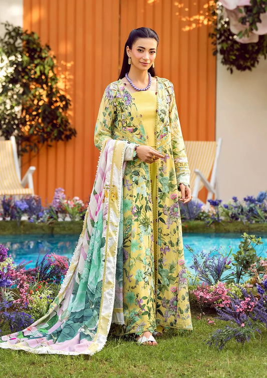 Pakistani Elaf Premium Digital Printed Unstitched Lawn Three Piece - Daisy Fields