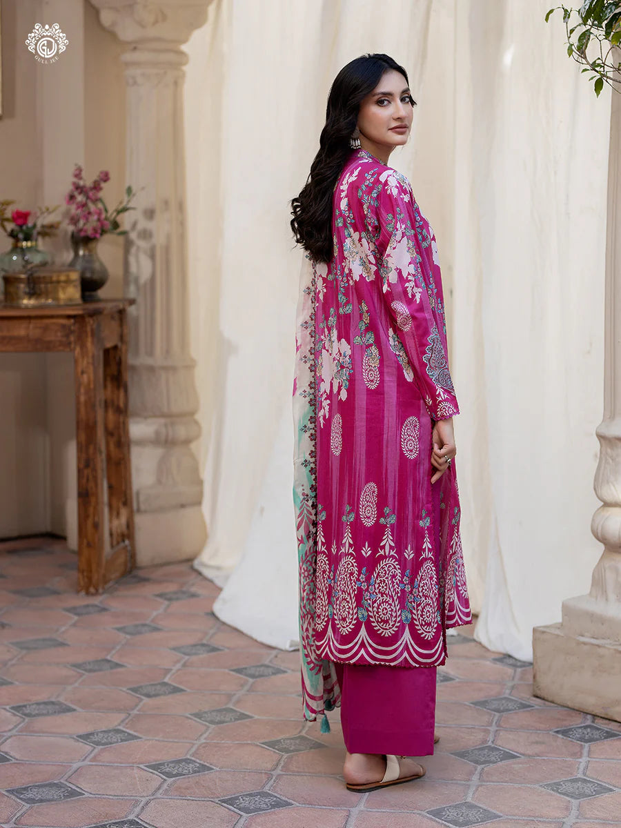 Pakistani Rang Pasand by Gulljee Digital Printed Lawn Unstitched Three Piece - Jazzberry