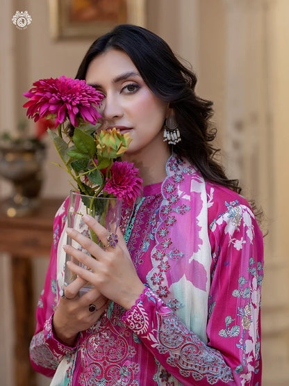 Pakistani Rang Pasand by Gulljee Digital Printed Lawn Unstitched Three Piece - Jazzberry