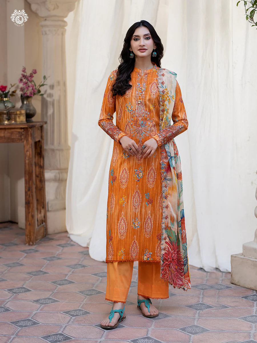 Pakistani Rang Pasand by Gulljee Digital Printed Lawn Unstitched Three Piece - Meteor