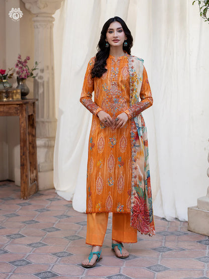 Pakistani Rang Pasand by Gulljee Digital Printed Lawn Unstitched Three Piece - Meteor