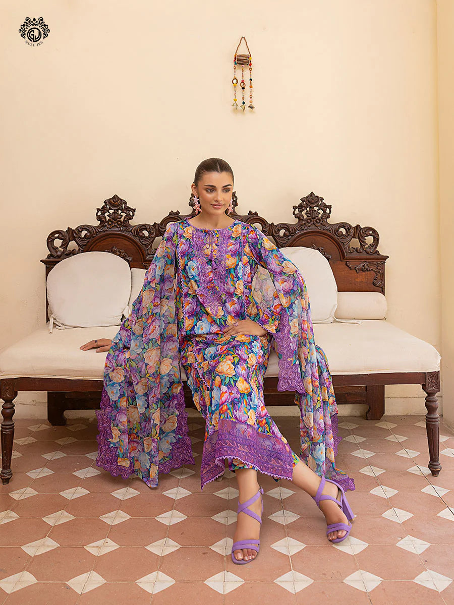 Pakistani Ziva by Gulljee Floral Printed Lawn Unstitched Three Piece - Eminence