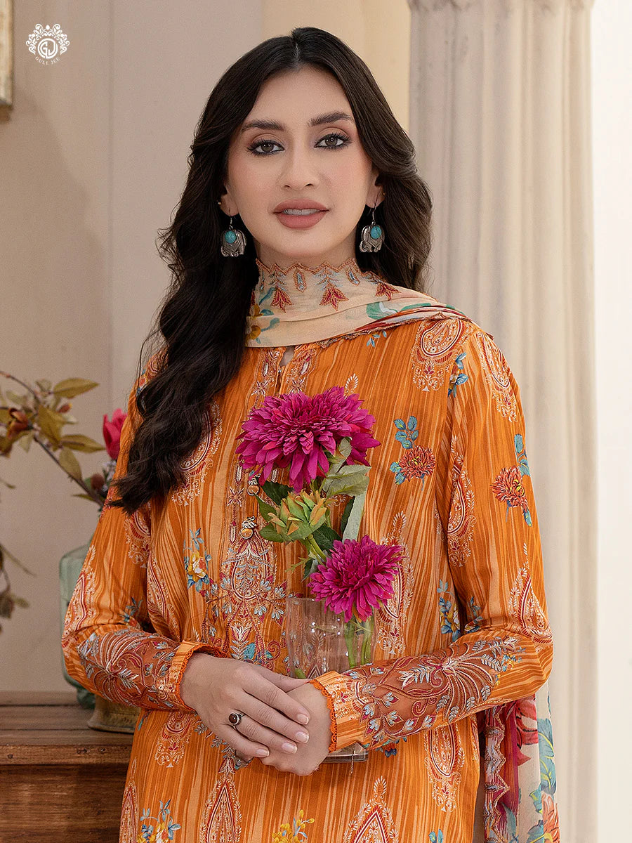 Pakistani Rang Pasand by Gulljee Digital Printed Lawn Unstitched Three Piece - Meteor