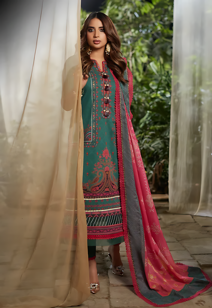 Pakistani Rania by Asim Jofa Unstitched Two Piece - Gable Green