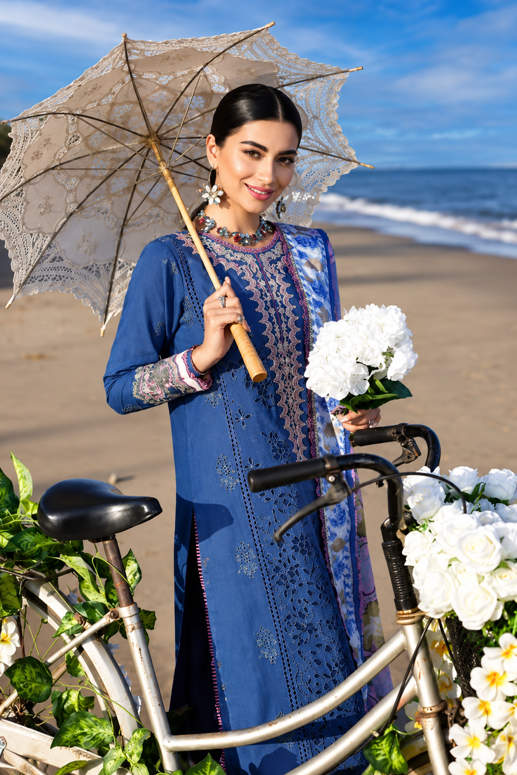 Pakistani Noor Luxury Chikankari by Saadia Asad Embroidered Three Piece