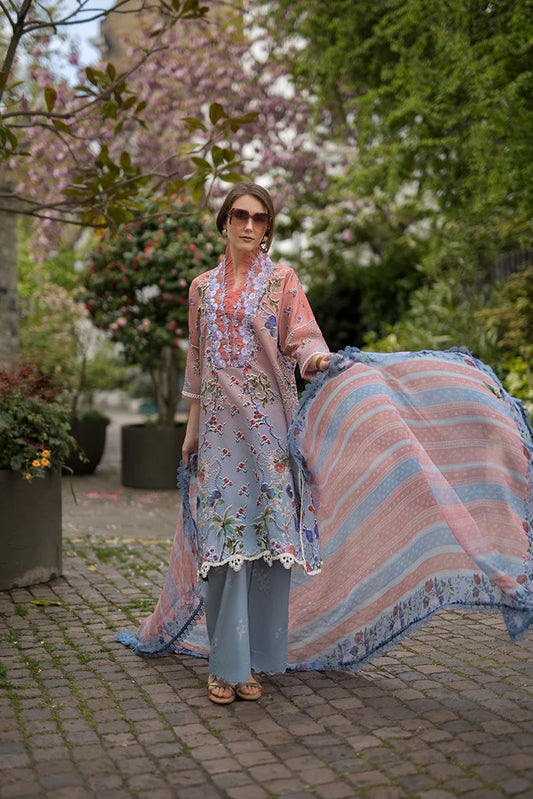Pakistani Sobia Nazir Unstitched Lawn Three Piece - Clay