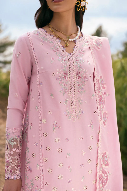 Pakistani Qalamkar Embroidered Unstitched Luxury Lawn Three Piece - Freja