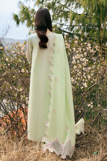 Pakistani Qalamkar Embroidered Unstitched Luxury Lawn Three Piece - Meline