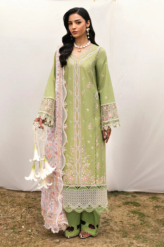 Pakistani Qalamkar Embroidered Unstitched Luxury Lawn Three Piece - Lovisa