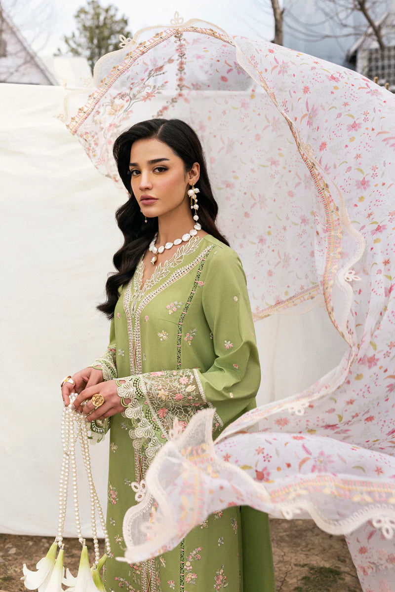 Pakistani Qalamkar Embroidered Unstitched Luxury Lawn Three Piece - Lovisa
