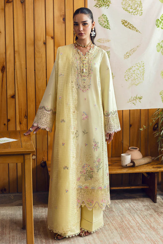 Pakistani Qalamkar Embroidered Unstitched Luxury Lawn Three Piece - Keva