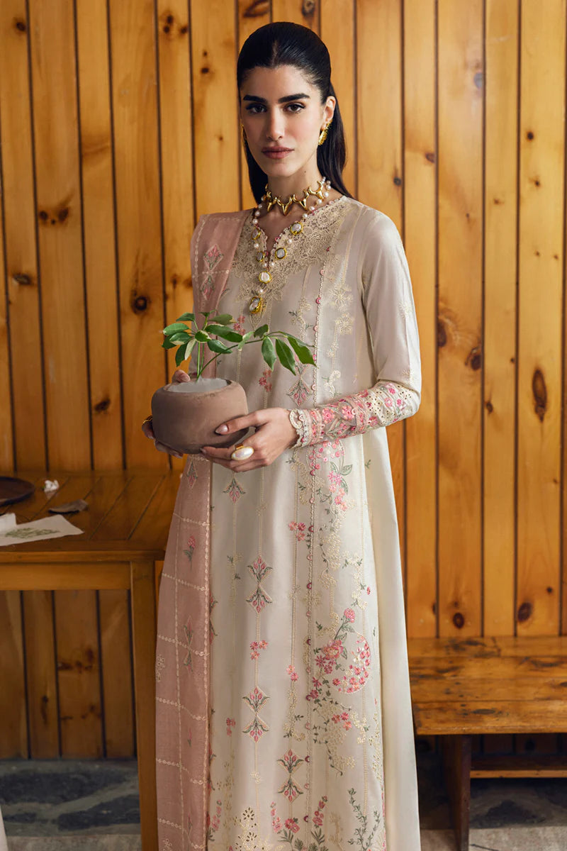 Pakistani Qalamkar Embroidered Unstitched Luxury Lawn Three Piece - Tyrah