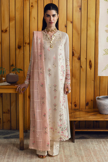 Pakistani Qalamkar Embroidered Unstitched Luxury Lawn Three Piece - Tyrah
