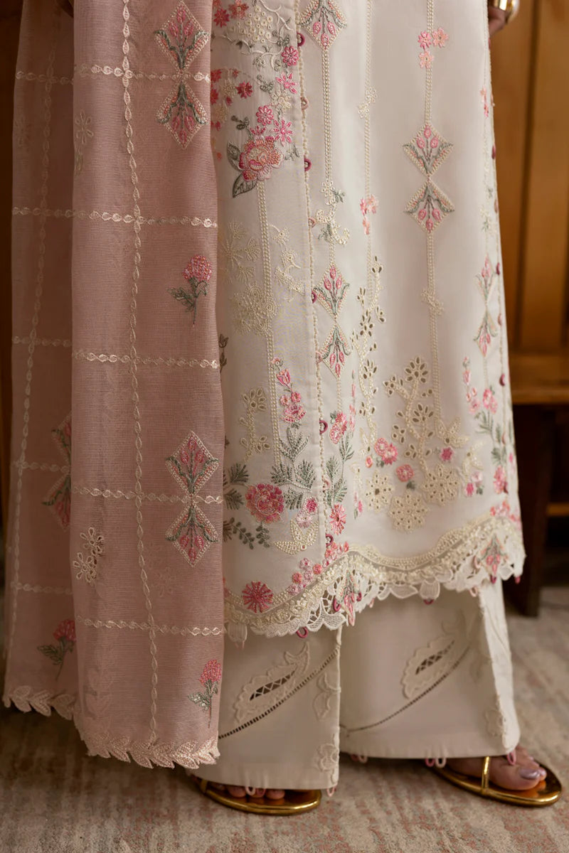 Pakistani Qalamkar Embroidered Unstitched Luxury Lawn Three Piece - Tyrah
