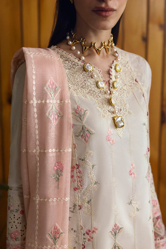 Pakistani Qalamkar Embroidered Unstitched Luxury Lawn Three Piece - Tyrah