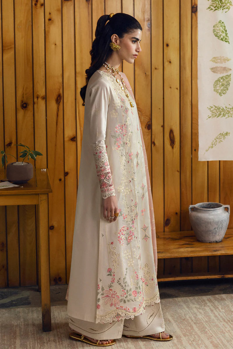 Pakistani Qalamkar Embroidered Unstitched Luxury Lawn Three Piece - Tyrah